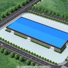 鋼結(jié)構(gòu)廠房鳥瞰圖（鋼結(jié)構(gòu)廠房與環(huán)境融合案例） 鋼結(jié)構(gòu)框架施工 第2張