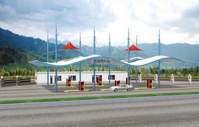 加油站頂棚設(shè)計（加油站頂棚設(shè)計是一個綜合考慮實用性、美觀性和安全性的過程） 結(jié)構(gòu)工業(yè)裝備設(shè)計 第4張