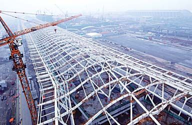 30m三角形鋼屋架設(shè)計 鋼結(jié)構(gòu)蹦極施工 第1張 30m三角形鋼屋架設(shè)計 鋼結(jié)構(gòu)蹦極施工 第1張