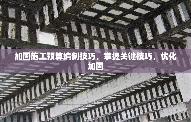 加固施工預(yù)算編制技巧，掌握關(guān)鍵技巧，優(yōu)化加固