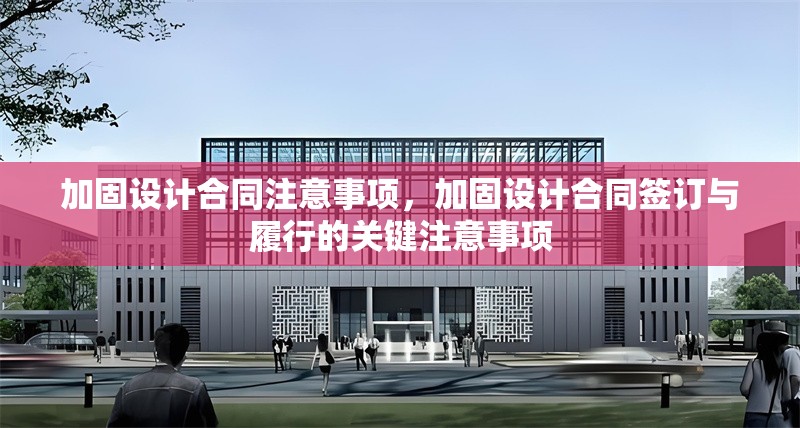 加固設(shè)計合同注意事項，加固設(shè)計合同簽訂與履行的關(guān)鍵注意事項