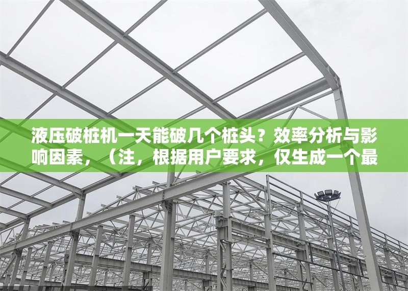 液壓破樁機(jī)一天能破幾個(gè)樁頭？效率分析與影響因素，（注，根據(jù)用戶要求，僅生成一個(gè)最符合其需求的標(biāo)題） 行業(yè)新聞